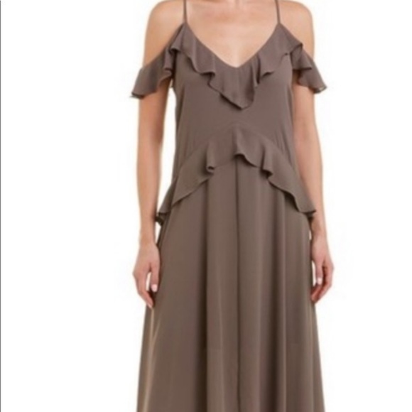 SOLD.BCBGMAXAZRIA SPANISH MOSS ASYMETRICAL DRESS S - Picture 3 of 6